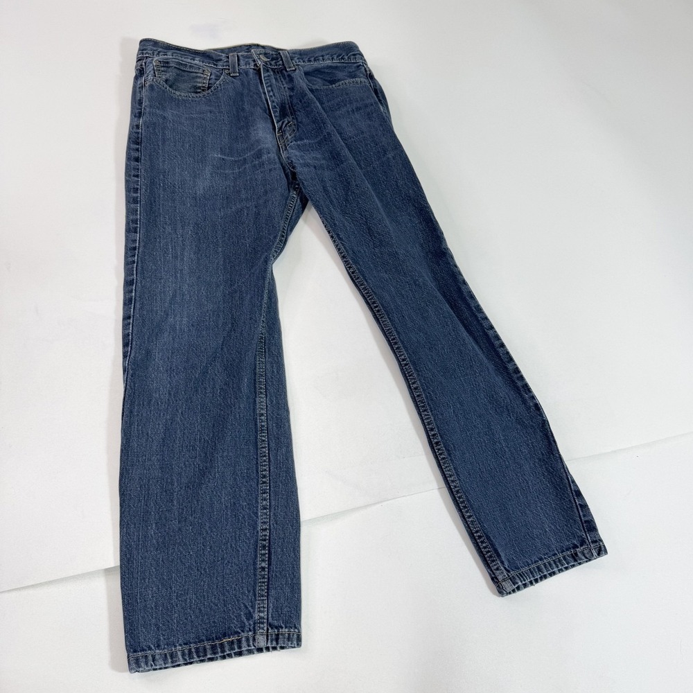 Levis 505 Jeans Mens 34x30 Blue Denim‎ Straight Leg Classic Fit Medium Wash